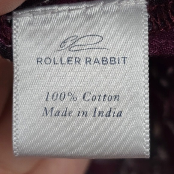 Roller Rabbit Top Womens Small Purple Floral Long Sleeve Peasant Bloomcore‎ - Picture 6 of 12